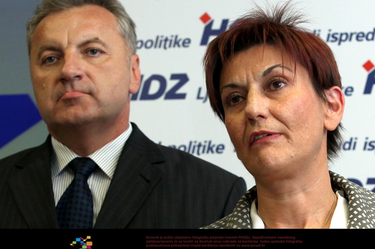 '16.09.2011,  Zagreb -  Ministri Martina Dalic i Djuro Popijac odrzali su danas konferenciju ta tisak u HDZ-u. Photo: Patrik Macek/PIXSELL'