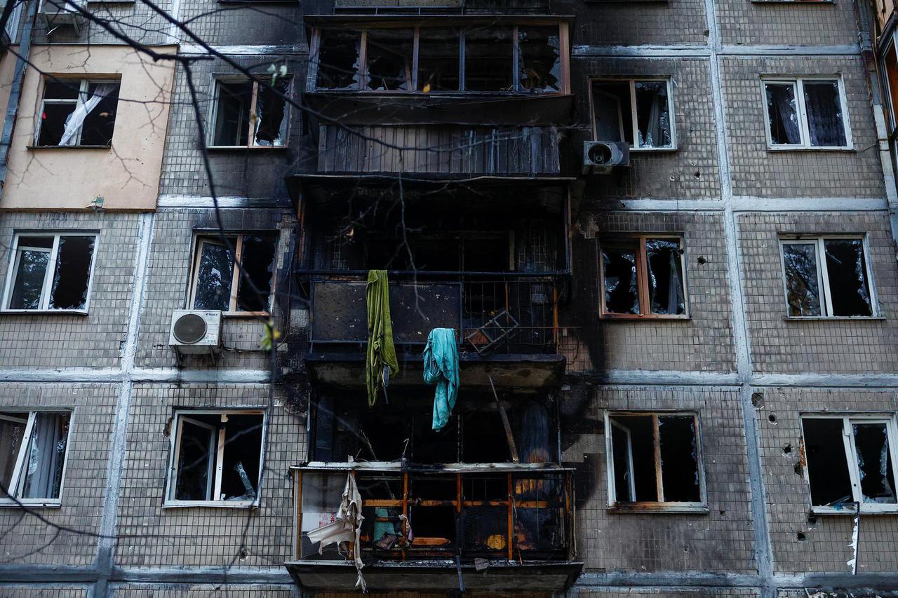 Aftermath of a Russian drone attack in Kyiv