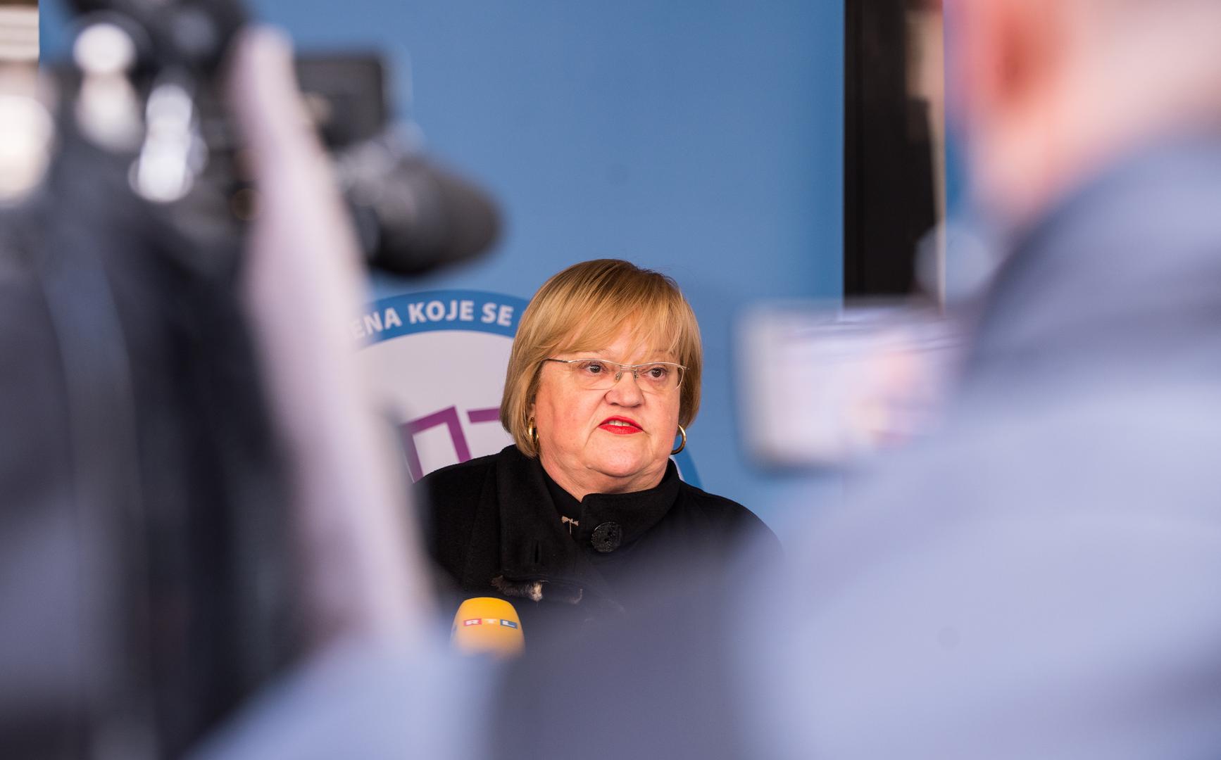 13.03.2021., Zagreb - Konferencija za medije predsjednice Glas-a Anke Mrak-Taritas na temu  "Izlazak na lokalne izbore u Gradu Zagrebu"

Photo: Bruno Fantulin/PIXSELL