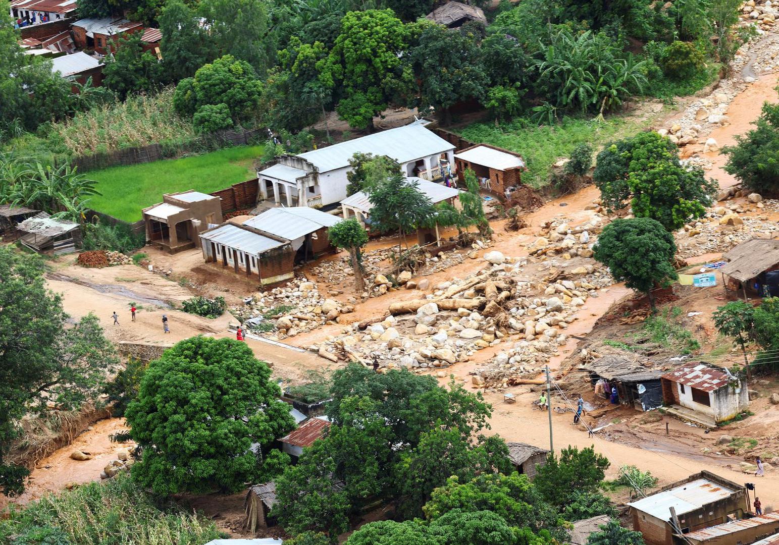 An aerial view shows houses which were damaged in Muloza on the border with Mozambique after Tropical Cyclone Freddy, around 100 km outside Blantyre, Malawi, March 18, 2023. REUTERS/Esa Alexander Photo: ESA ALEXANDER/REUTERS