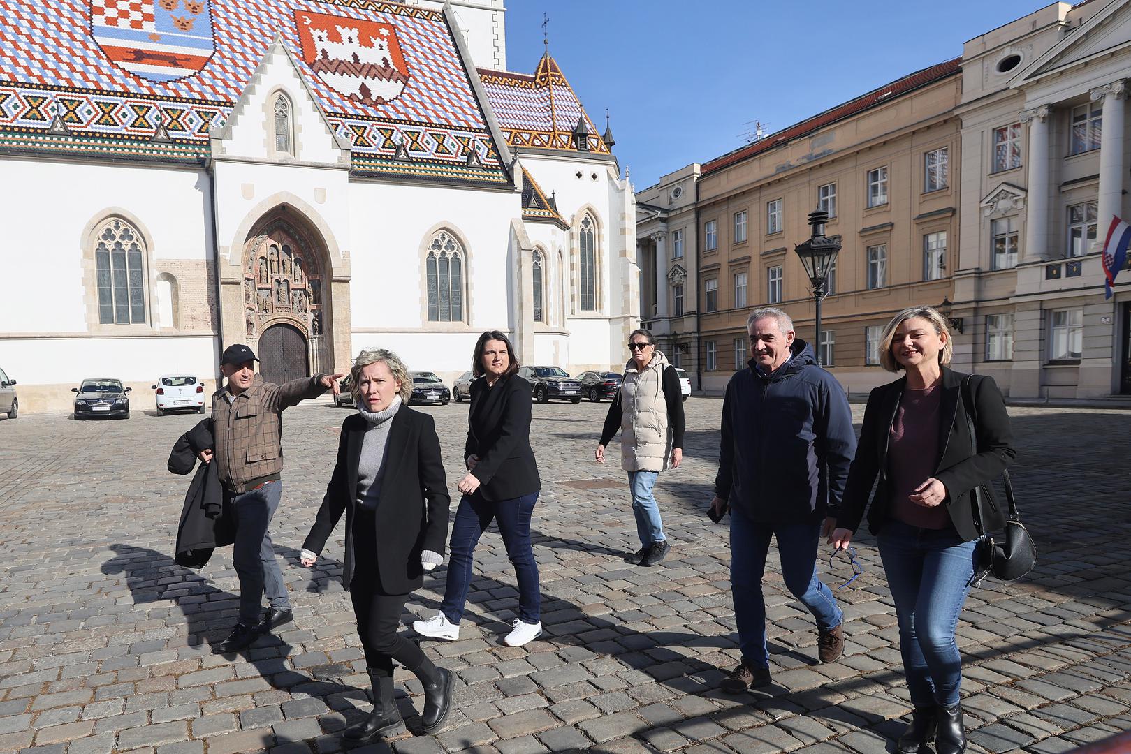 06.02.2024., Zagreb - Na konferenciji za medije stranke Mozemo odrzanoj na Trgu svetog Marka o temi "Turudiceve lazi su Plenkoviceve lazi" govorili su zastupnici stranke.
 Photo: Patrik Macek/PIXSELL