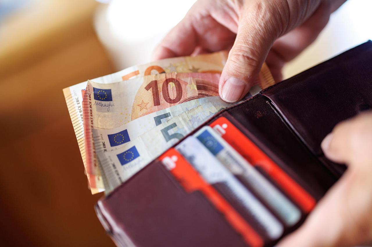 Euro banknotes in a wallet