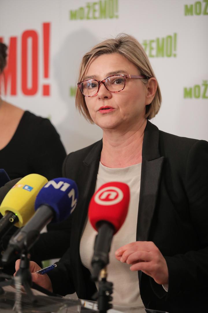 10.03.2024., Zagreb - Sandra Bencic odrzala je hitnu konferenciju za medije na kojoj je komentirala intervjue europske tuziteljice Laure Kovesi i hrvatske europske tuziteljice Tamare Laptos. Photo: Tomislav Miletic/PIXSELL