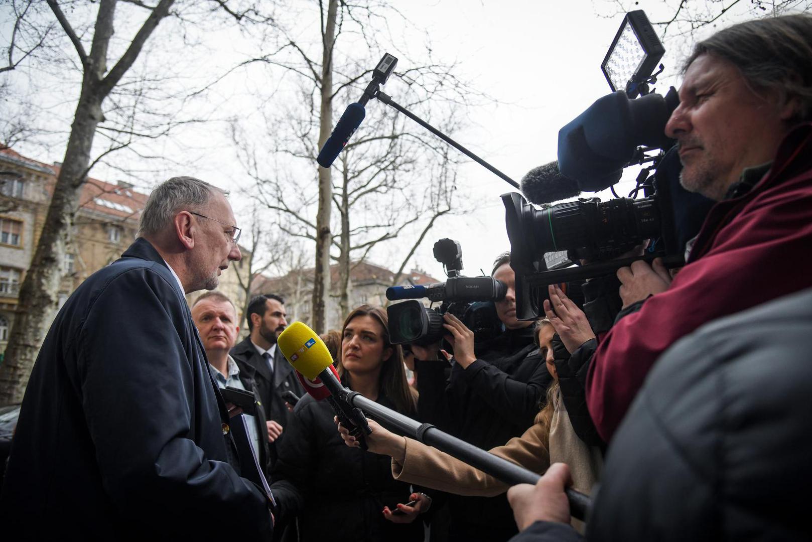 20.03.2023., Zagreb - Dolazak na sjednicu sireg Predsjednistva HDZ-a. Ministar Davor Bozinovic dao je izjavu za medije.  Photo: Josip Regovic/PIXSELL