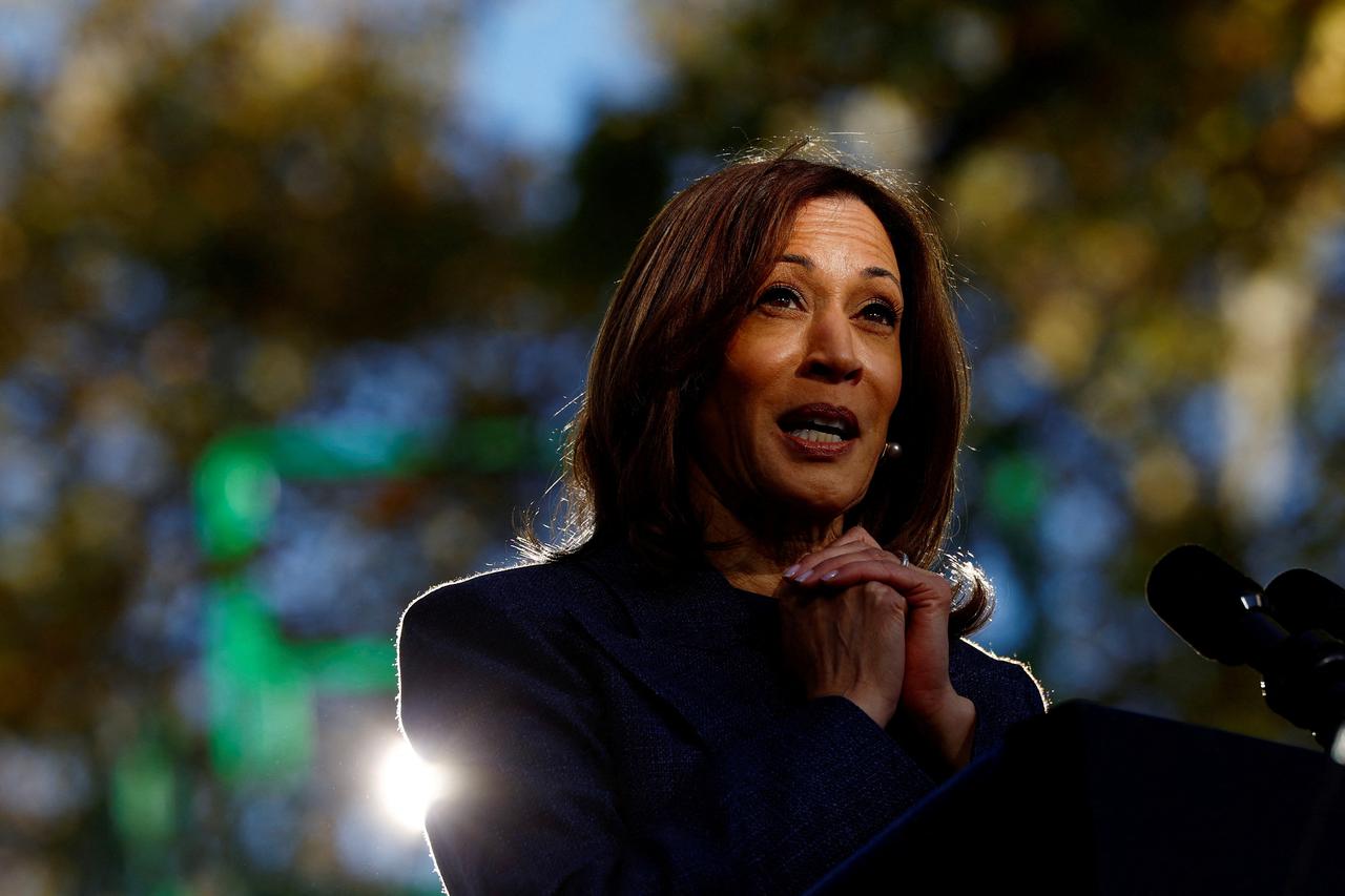 Democratic presidential nominee U.S. Vice President Harris campaigns in Washington Crossing