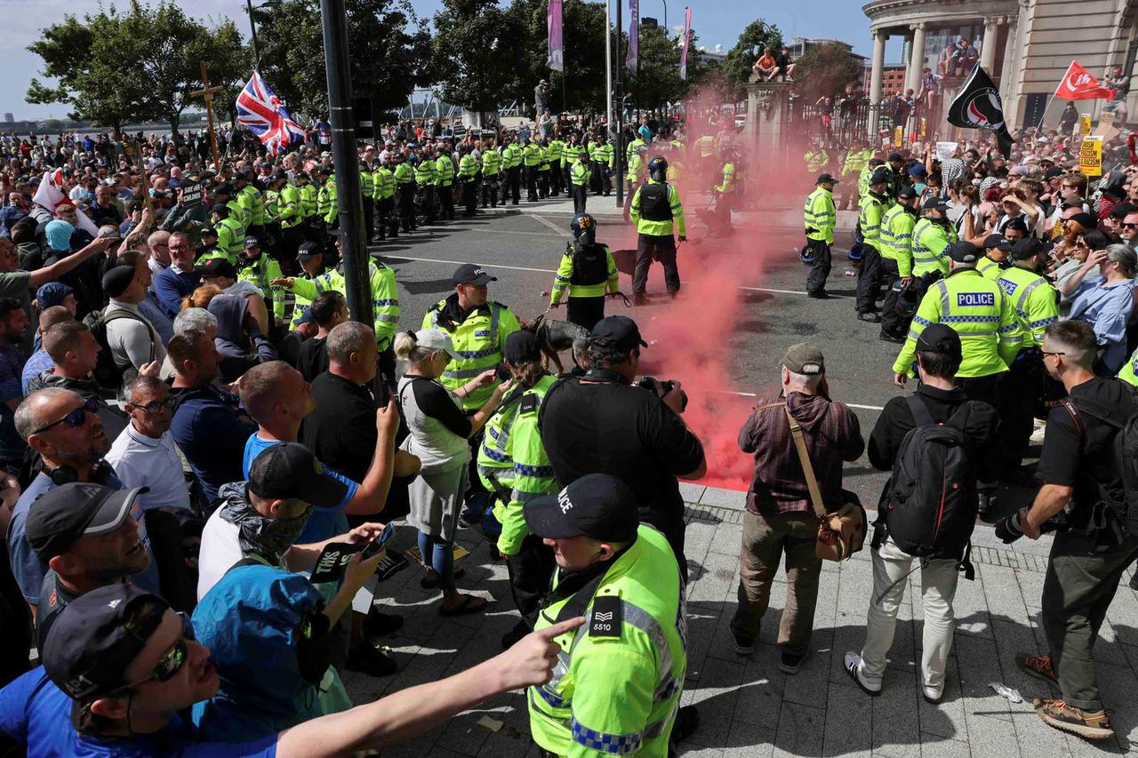 Protest against illegal immigration, in Liverpool