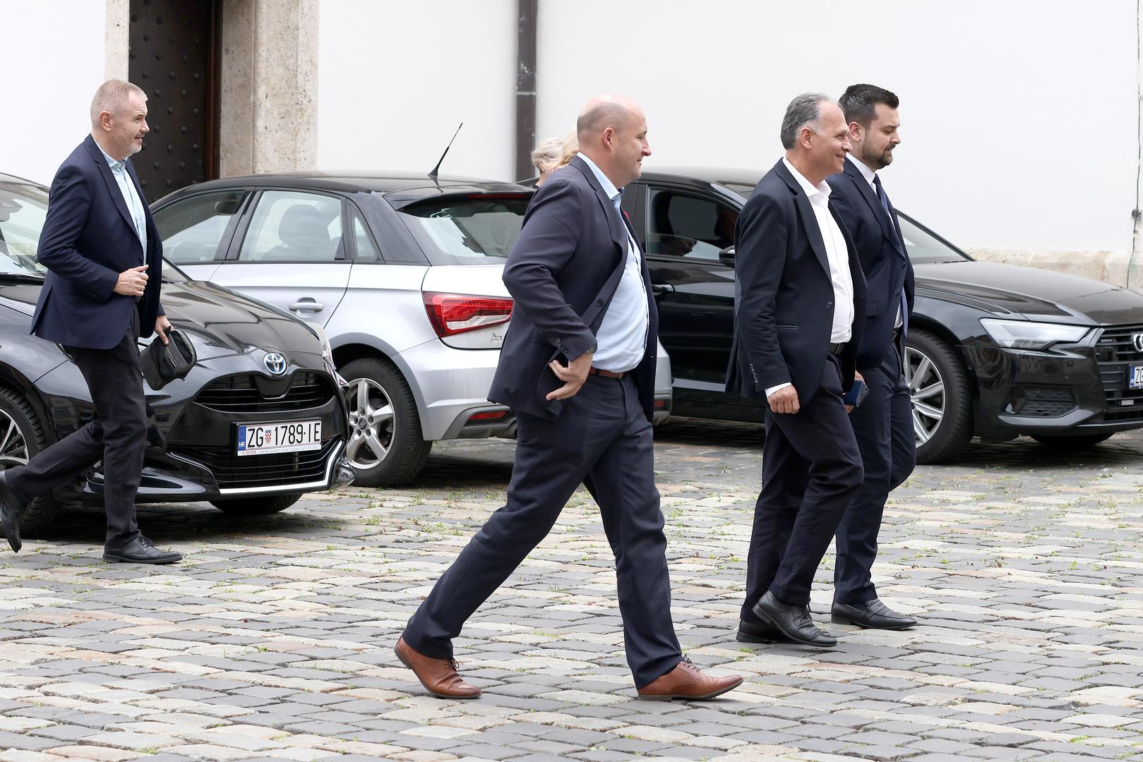 07.05.2024., Zagreb - Zastupnici nacionalnih manjina dolaze u Banske dvore na pregovore s HDZ-om o formiranju vecine.  Photo: Patrik Macek/PIXSELL