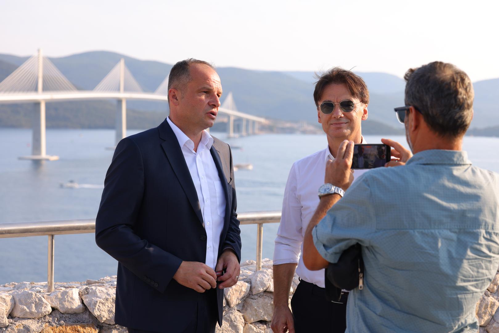 26.07.2022., Komarna - Sluzbeno otvorenje Peljeskog mosta.  Sinisa Hajdas Doncic, Branko Grcic.   Photo: Miroslav Lelas/PIXSELL