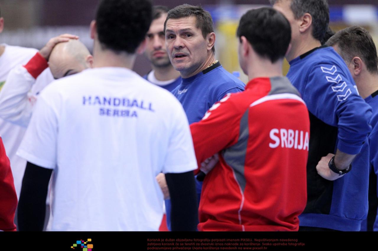 '16.01.2011., Malmo, Svedska - Svjetsko prvenstvo u rukometu, trening Srbske reprezentacije u dvorani Malmo Arena.Veselin Vukovic trener. Photo: Antonio Bronic/PIXSELL'