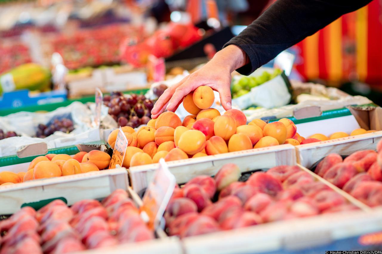 Fruit and vegetables at the weekly market