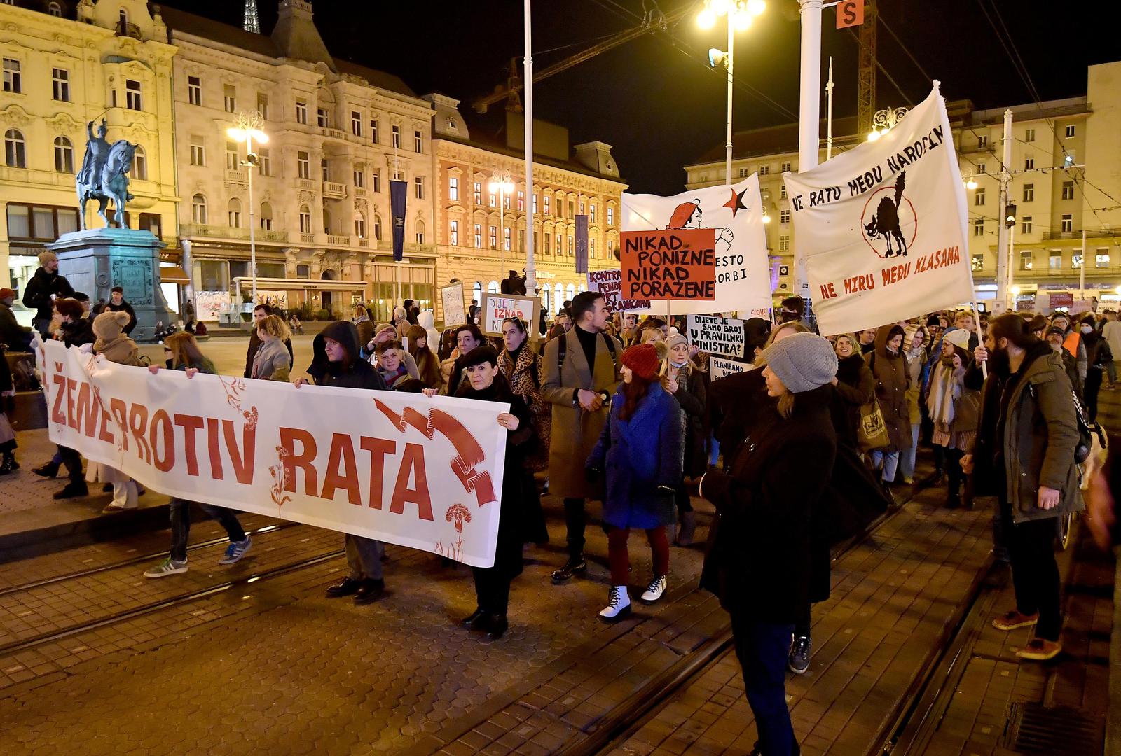 08.03.2022., Zagreb - Sestu godinu zaredom u Zagrebu se odrzava prosvjedni mars pod parolom "Danas mars, sutra strajk". Photo: Marko Lukunic/PIXSELL