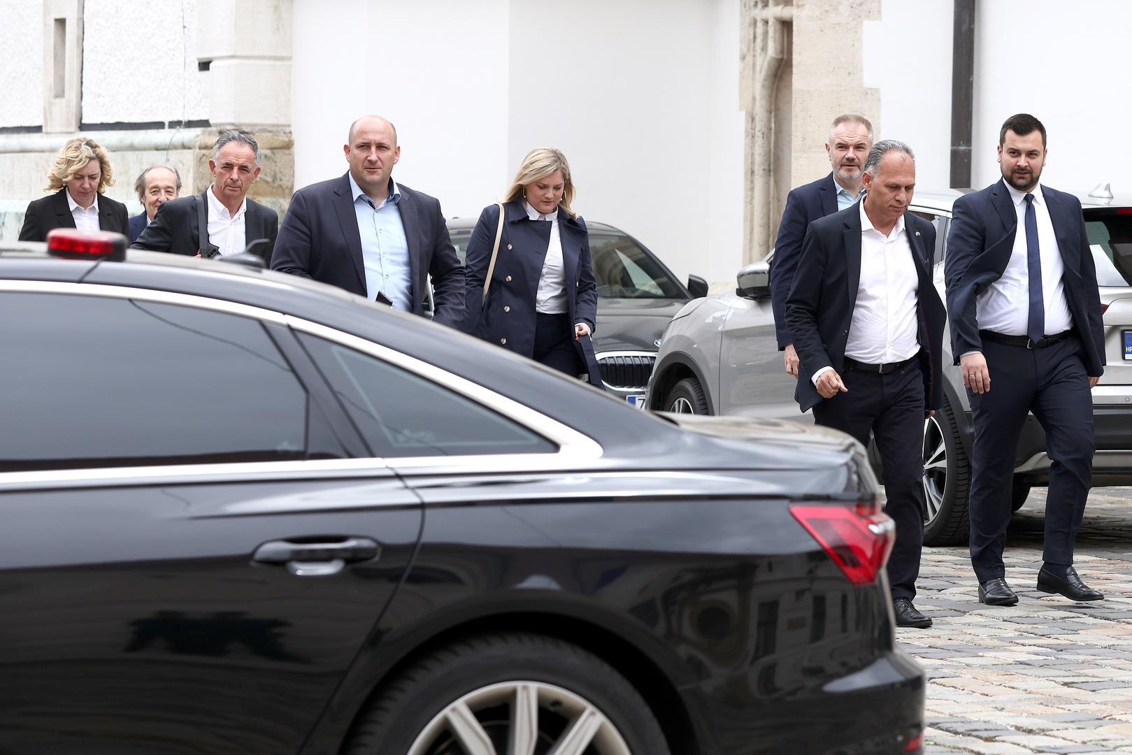 07.05.2024., Zagreb - Zastupnici nacionalnih manjina dolaze u Banske dvore na pregovore s HDZ-om o formiranju vecine.  Photo: Patrik Macek/PIXSELL