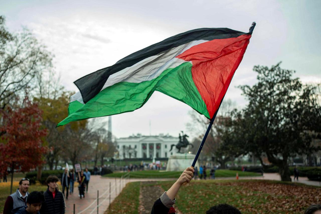 Pro-Palestinian Demonstrators Gather Outside The White House, in Washington