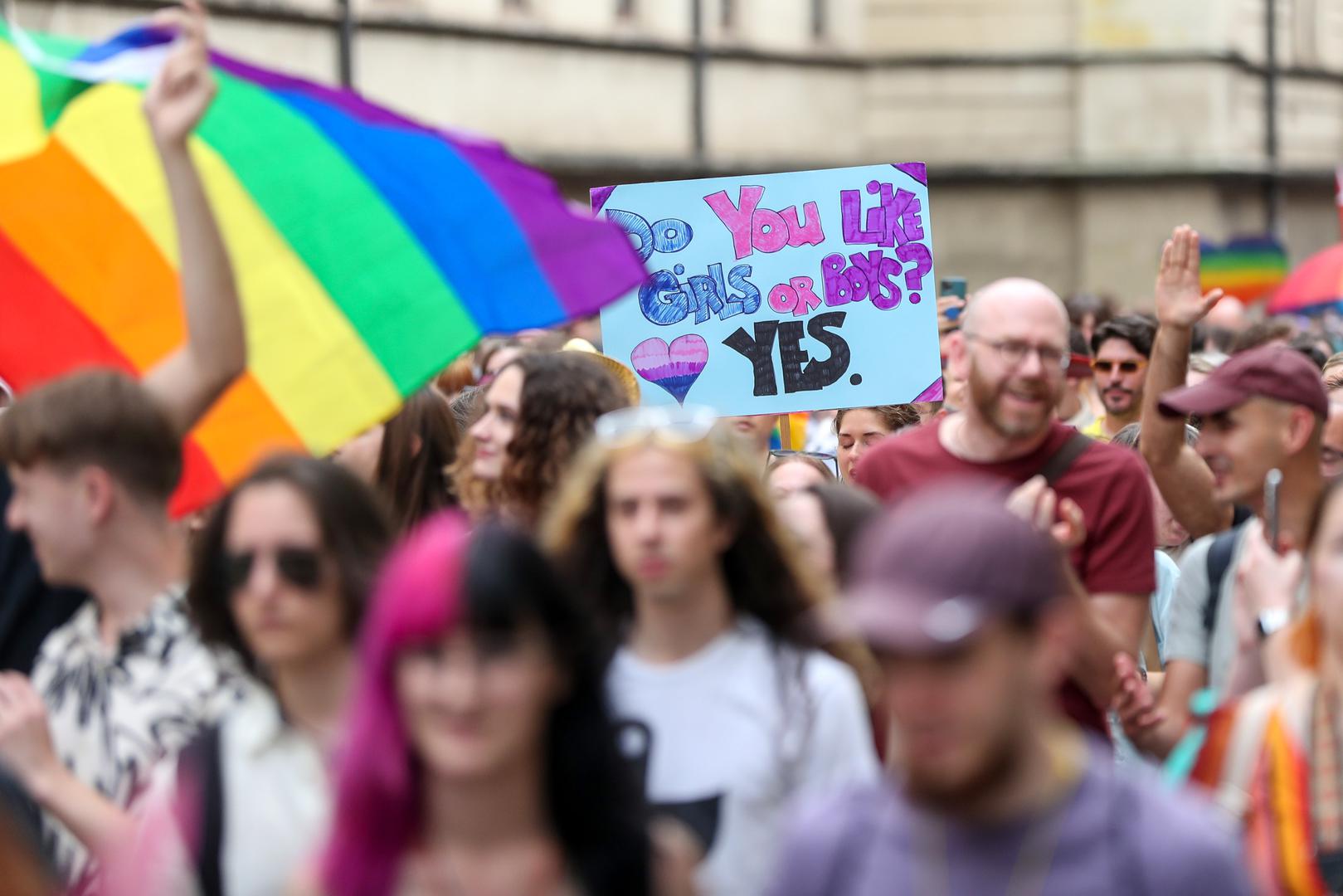 10.06.2022., Zagreb - 22. Povorka ponosa LGBTIQ+ zajednice, osoba i duginih obitelji Zagreb Pridea ove se godine odrzava pod sloganom "Zajedno za trans prava!". Photo: Matija Habljak/PIXSELL