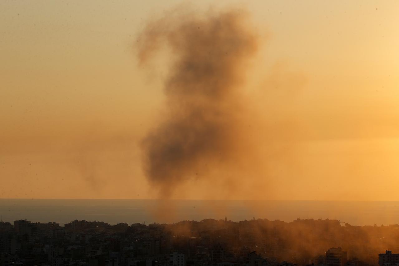 Smoke billows over Beirut's suburbs