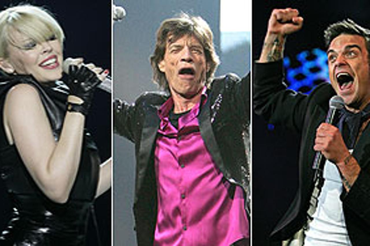 Kyle Minogue, Mick Jagger i Robbie Wiliams