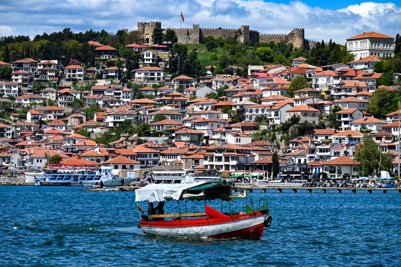 NORTH MACEDONIA-OHRID-LAKE SCENERY