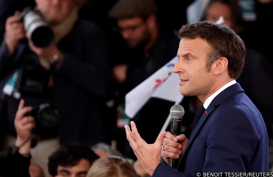 French President Macron, candidate for his re-election, campaigns in Figeac