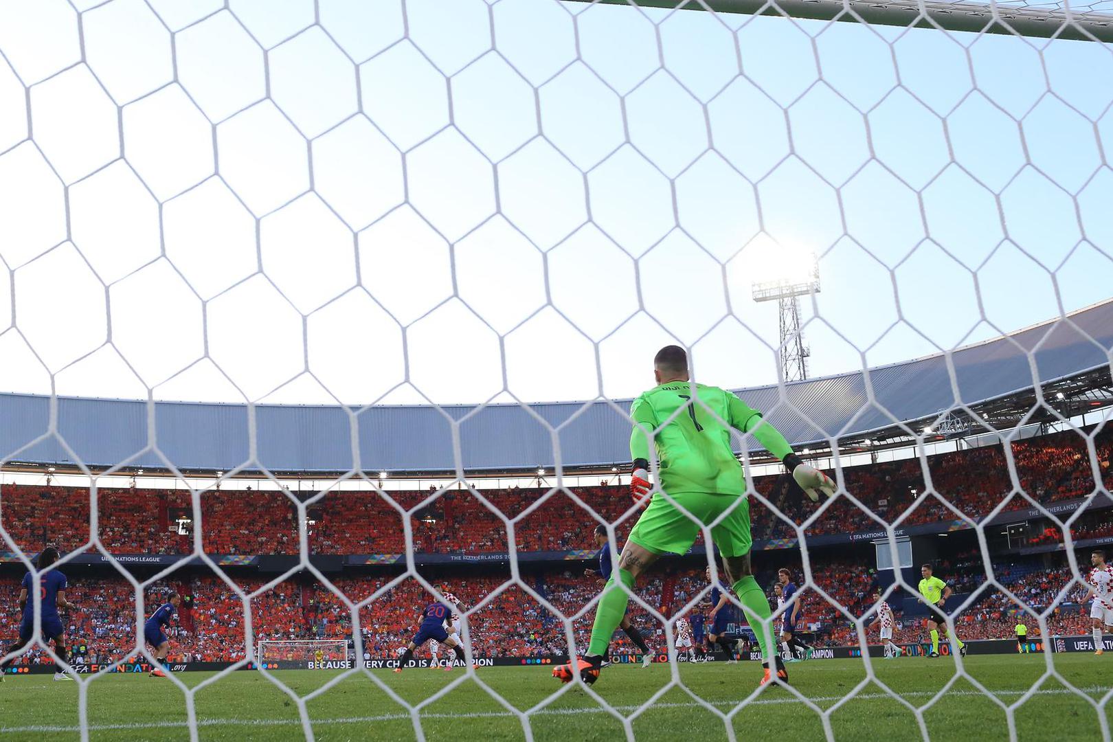 14.06.2023., stadion Feyenoord "De Kuip", Rotterdam, Nizozemska - UEFA Liga Nacija, polufinale, Nizozemska - Hrvatska. Justin Bijlow Photo: Luka Stanzl/PIXSELL