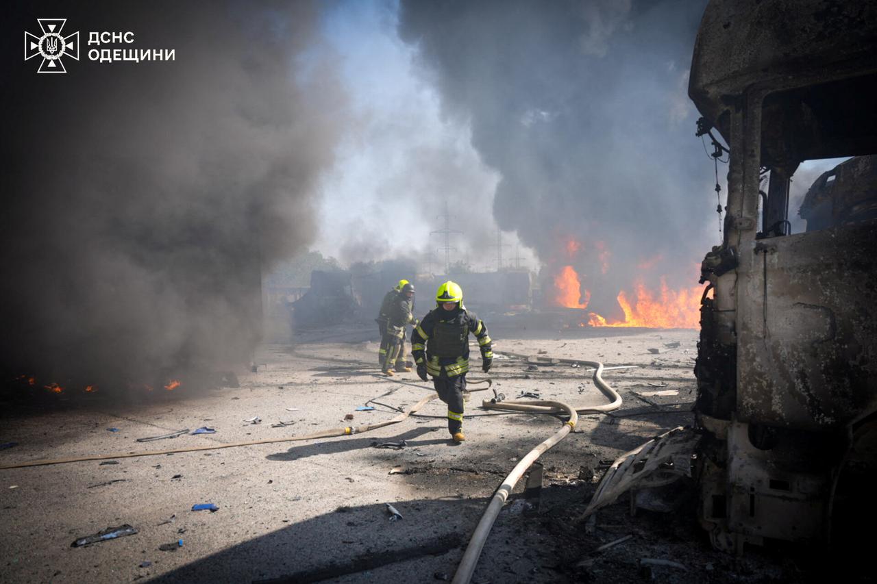 Aftermath of a Russian missile attack in Odesa region