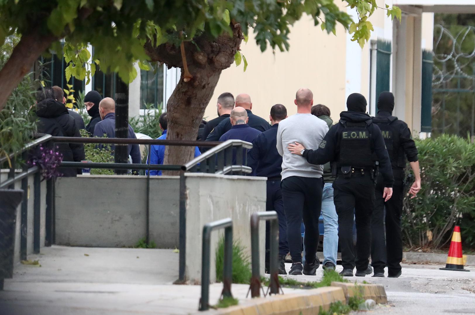 04.12.2023., Atena, Grcka  - Policija dovodi navijaci Dinama, Bad Blue Boyse na sud u Ateni. Photo: Matija Habljak/PIXSELL