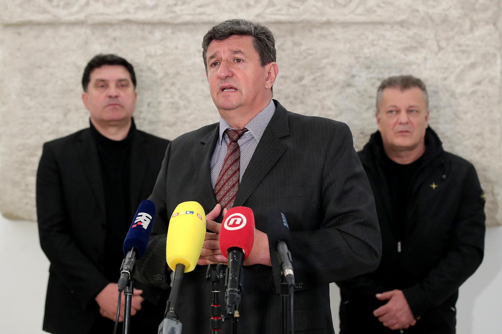 12.3.2021., Zagreb - Konferencija za medije Kluba zastupnika Hrvatskih suverenista o temi: Pokretanje procedure za dodjelu ratnih vojnih odlicja. Zeljko Sacic. 
Photo: Goran Stanzl/PIXSELL