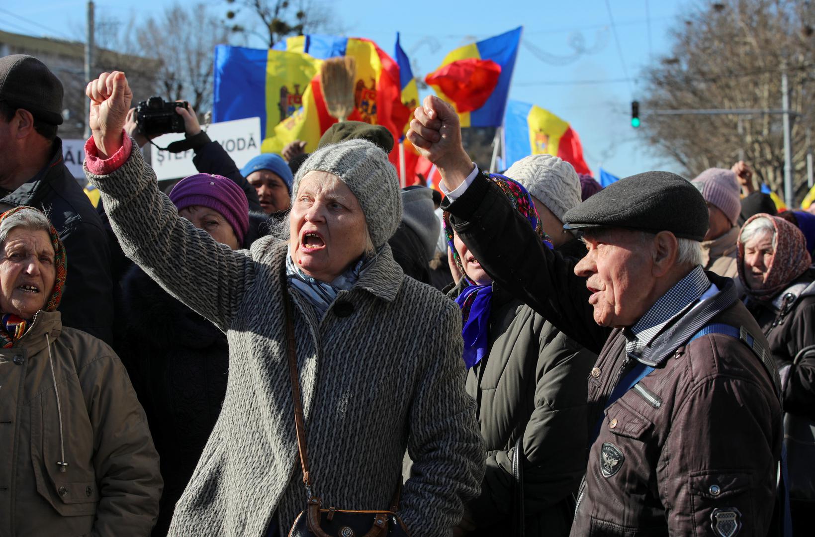 Participants protest against the recent countrywide increase of power rates and prices during an anti-government rally, which is organised by opposition political movements including the Russia-friendly party Shor, in Chisinau, Moldova, March 12, 2023. REUTERS/Vladislav Culiomza Photo: VLADISLAV CULIOMZA/REUTERS