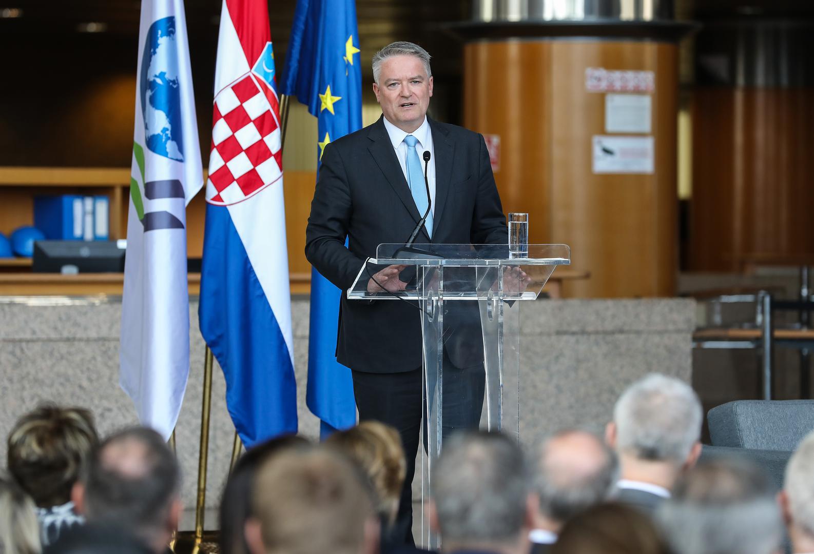 20.04.2023., Zagreb - U organizaciji Vlade Republike Hrvatske i Ministarstva vanjskih i europskih poslova u Nacionalnoj i sveucilisnoj knjiznici odrzala se konferencija pod nazivom "Hrvatska na putu u OECD: Sto donosi clanstvo?". Glavni tajnik Organizacije za gospodarsku suradnju i razvoj (OECD) Mathias Cormann Photo: Jurica Galoic/PIXSELL