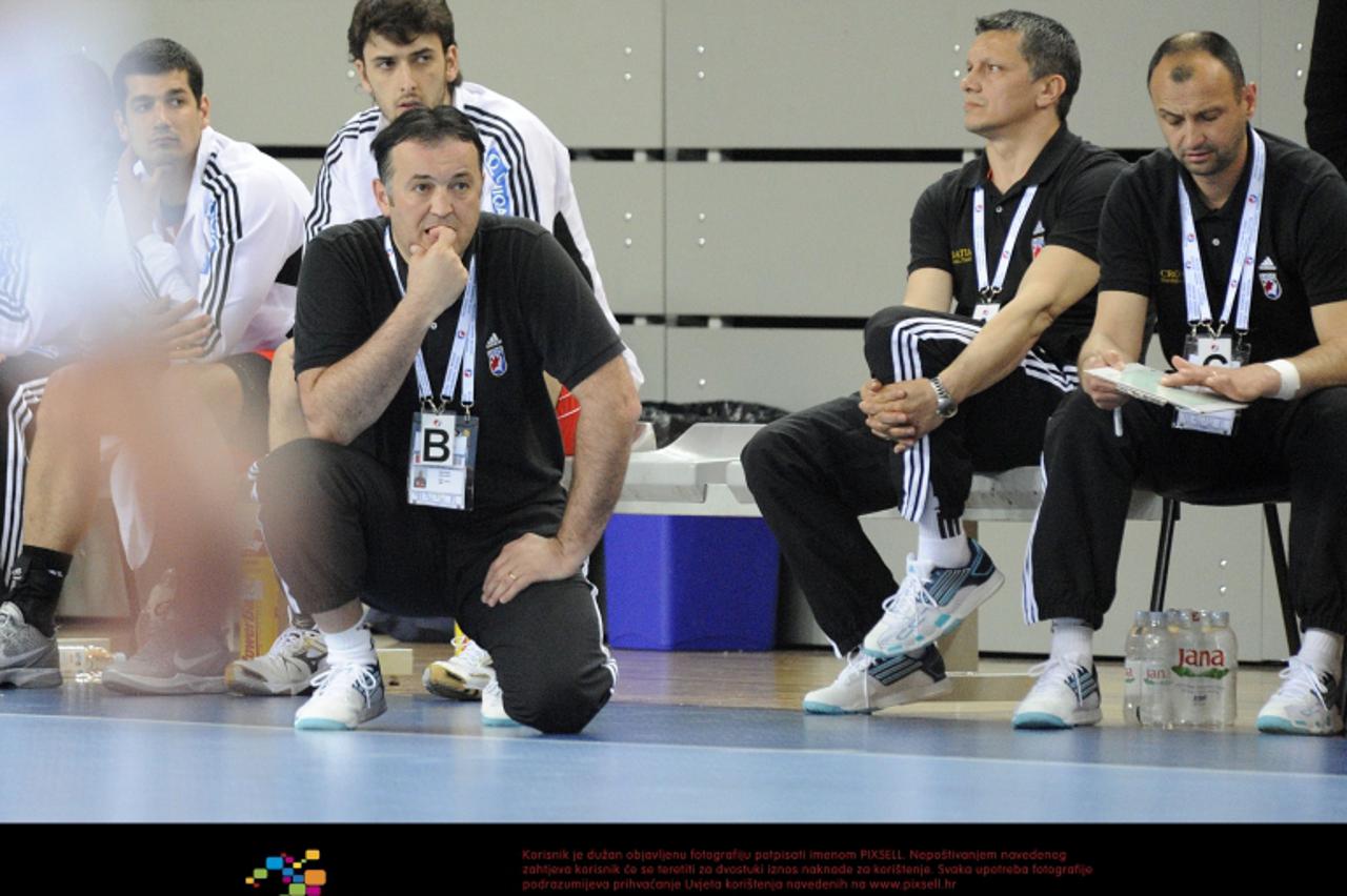 '08.04.2012., Arena, Varazdin - Kvalifikacije za Olimpijske igre - rukomet muskarci, Hrvatska-Island. Slavko Goluza. Photo: Vjeran Zganec Rogulja / PIXSELL'