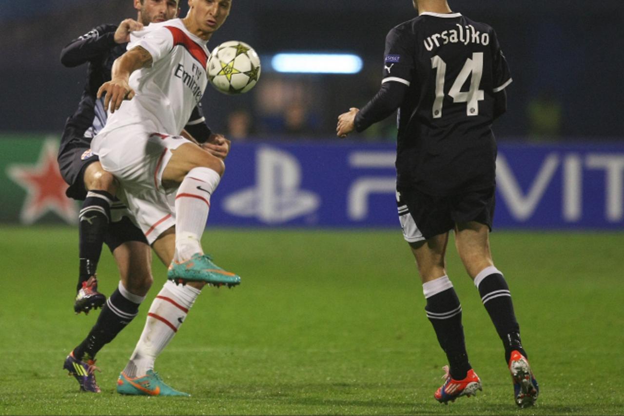 '24.10.2012., Stadion Maksimir, Zagreb - Nogometna utakmica UEFA Lige prvaka, 3. kolo, GNK Dinamo - FC Paris Saint Germain. Zlatan Ibrahimovic.Photo: Marko Prpic/PIXSELL'