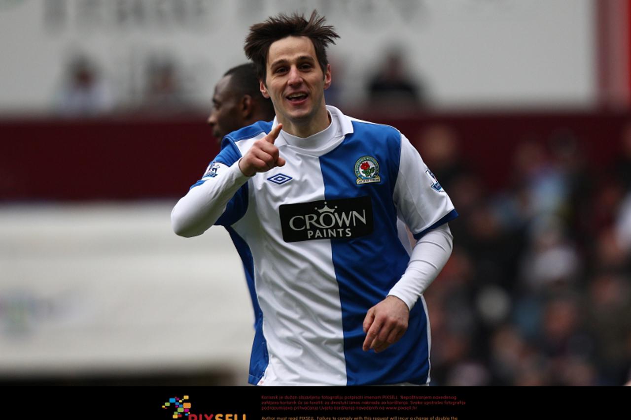 'Blackburn Rovers\' Nikola Kalinic celebrates after scoring their first goal Photo: Press Association/Pixsell'