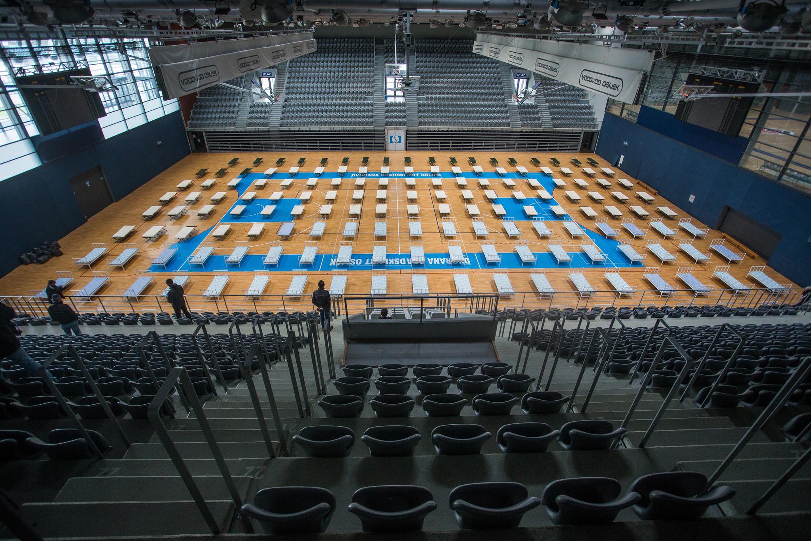 26.03.2020., Osijek - SD Gradski vrt opremljena je s bolnickim krevetima u slucaju velikog broja oboljelih od koronavirusa. Photo: Davor Javorovic/PIXSELL