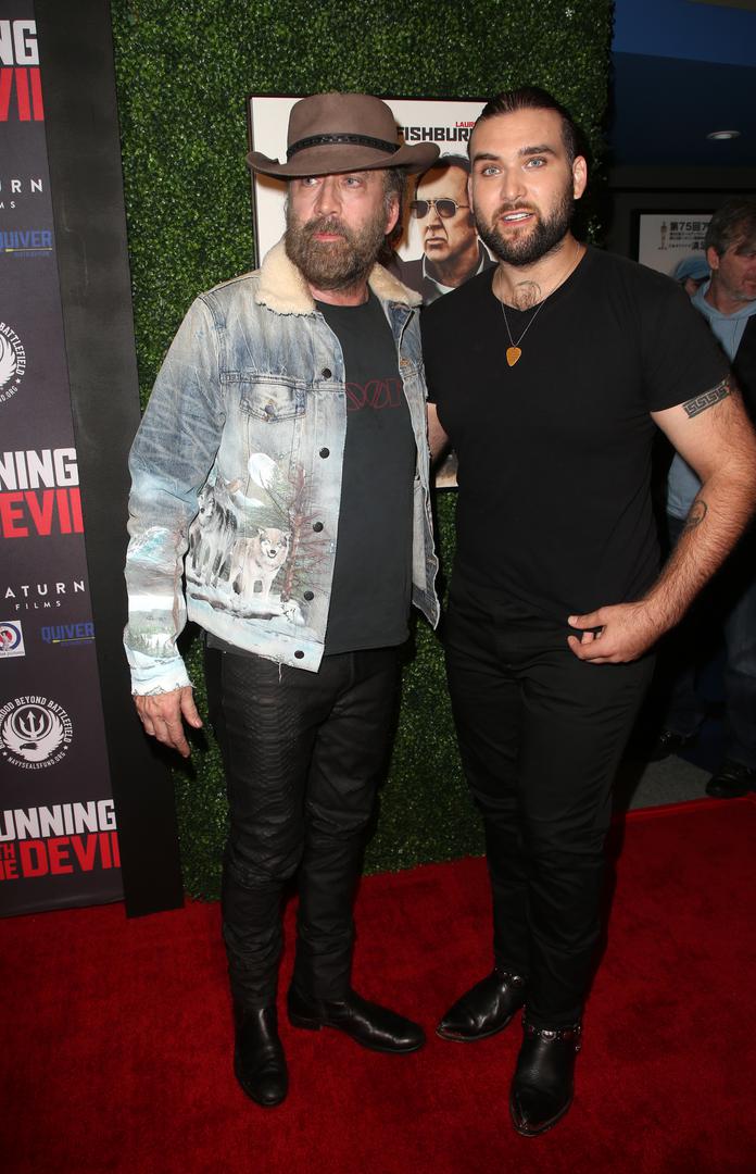 Premiere Of Quiver Distribution's "Running With The Devil" "n"nPremiere Of Quiver Distribution's "Running With The Devil""n"nFeaturing: Nicolas Cage, Weston Coppola Cage"nWhere: Beverly Hills, California, United States"nWhen: 17 Sep 2019"nCredit: FayesVision/WENN.com FS2 /WENN/PIXSELL