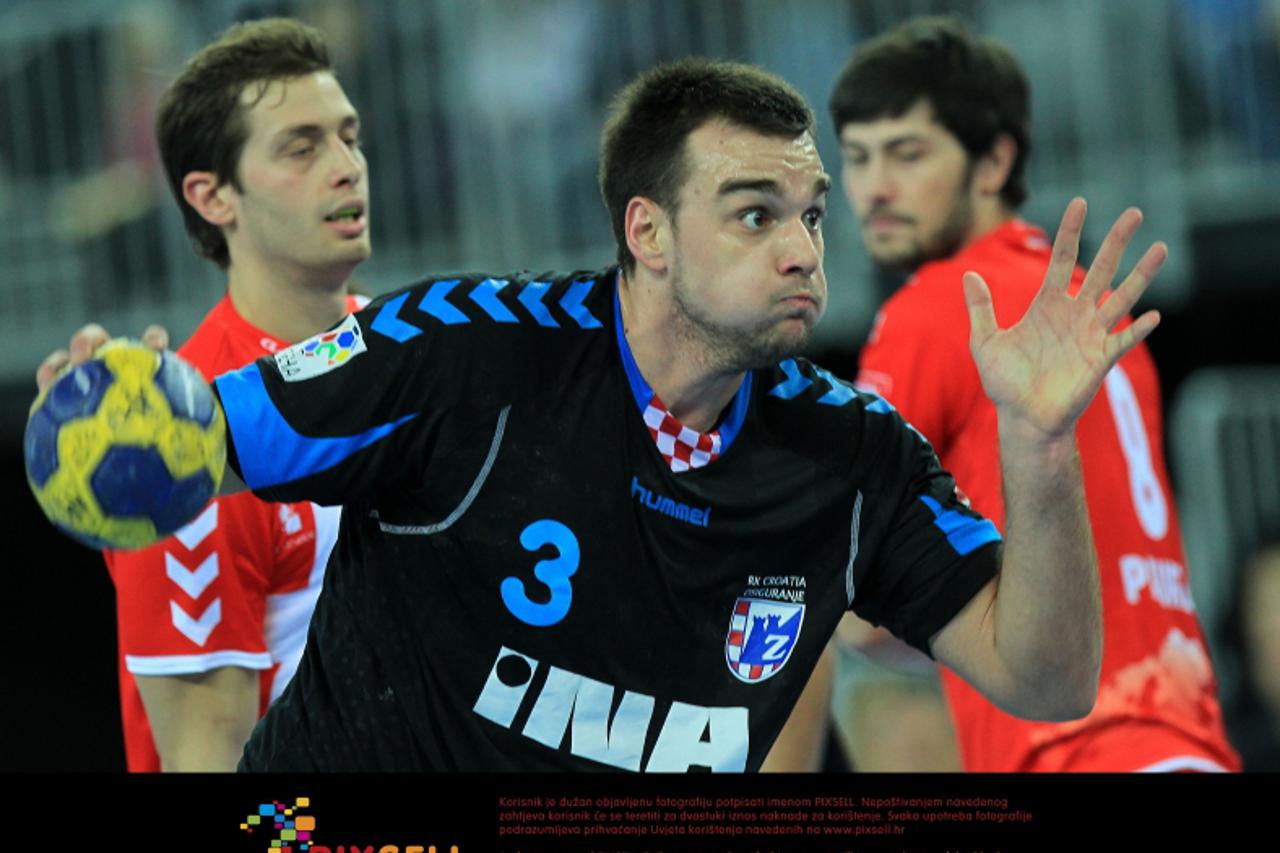 '26.11.2011., Zagreb - Rukometna liga prvaka, grupa A, RK Croatia Osiguranje Zagreb - Chambery Savoie HB. Marino Maric. Photo: Antonio Bronic/PIXSELL'