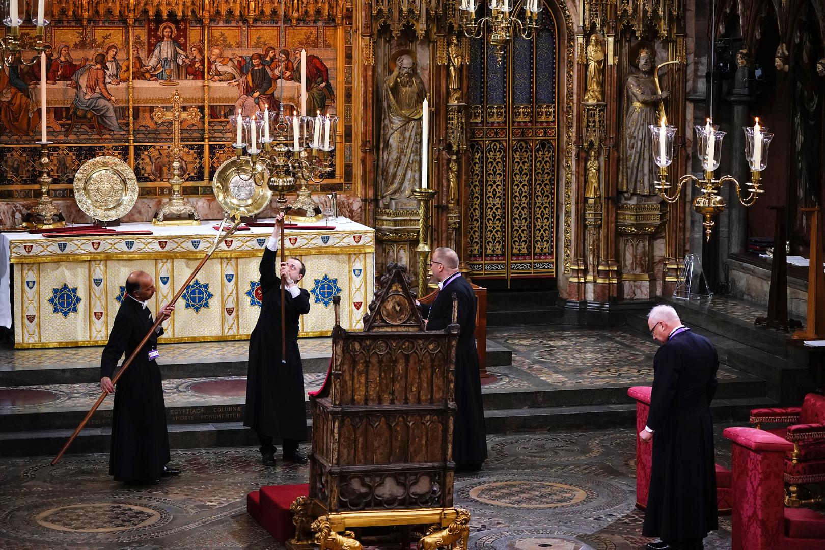 A general view the preparations ahead of the coronation ceremony of King Charles III and Queen Camilla in Westminster Abbey, London. Picture date: Saturday May 6, 2023. Photo: Yui Mok/PRESS ASSOCIATION