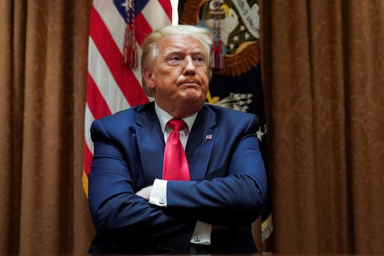 U.S. President Trump holds a meeting with black supporters in the Cabinet Room at the White House in Washington