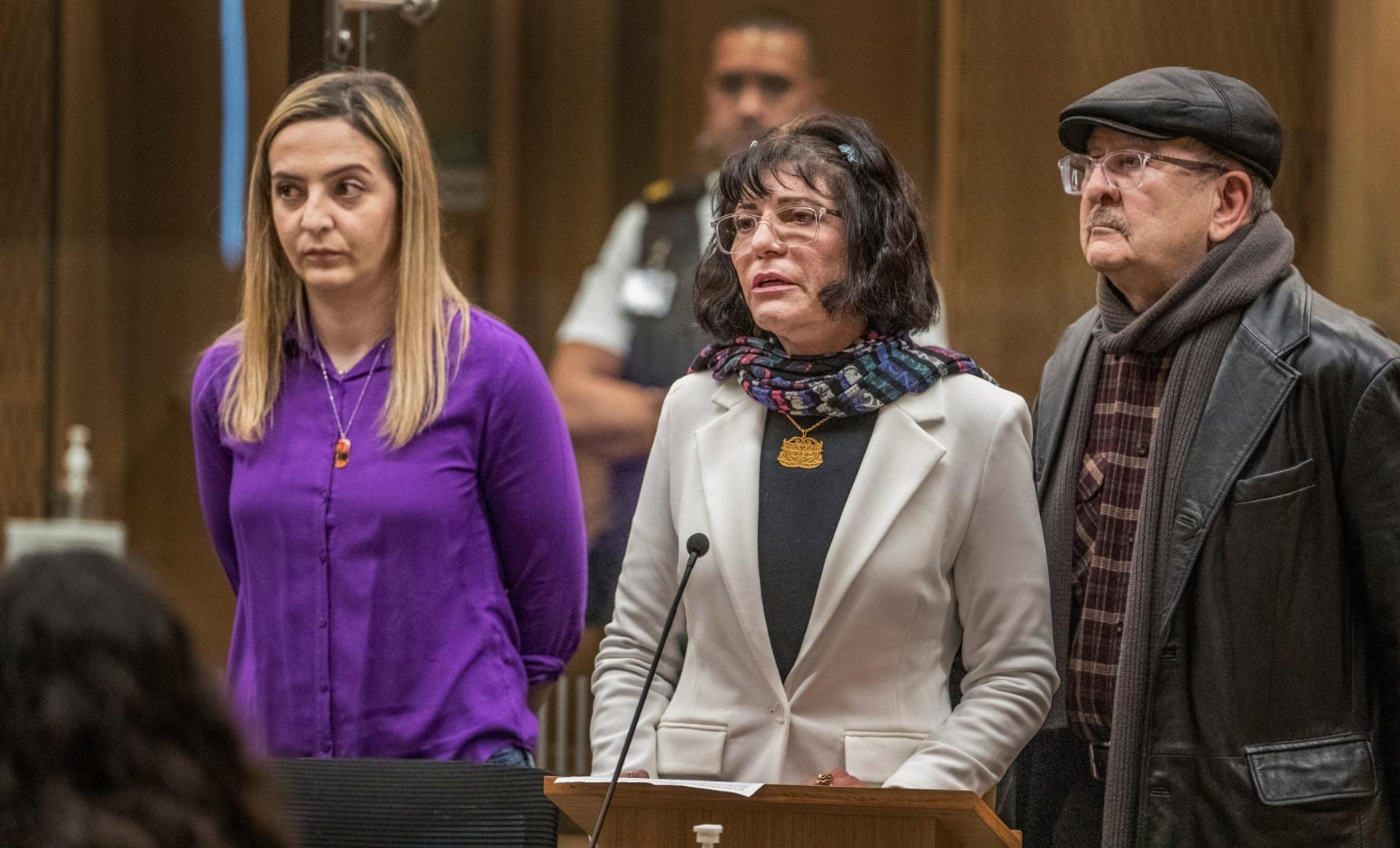 The sentencing for mosque gunman Brenton Tarrant takes place in Christchurch Janna Ezat, mother of Hussein Al-Umari who was killed in the shooting, gives a victim impact statement during the sentencing of mosque gunman Brenton Tarrant at the High Court in Christchurch, New Zealand, August 24, 2020. John Kirk-Anderson/Pool via REUTERS POOL