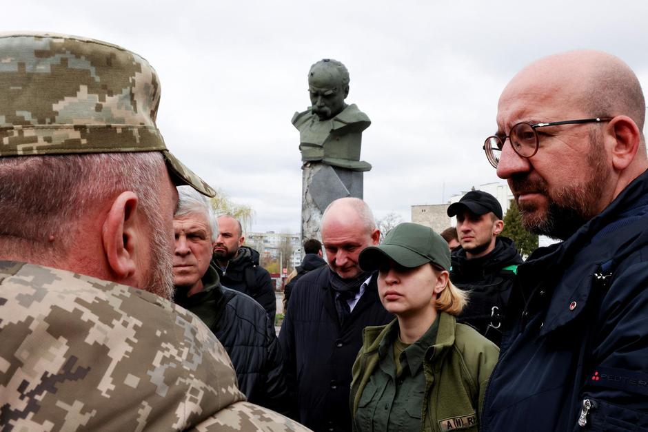 European Council President Michel visits Borodianka