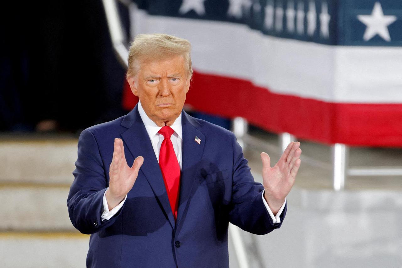 FILE PHOTO: Republican presidential nominee and former U.S. President Donald Trump campaigns at Dorton Arena, in Raleigh