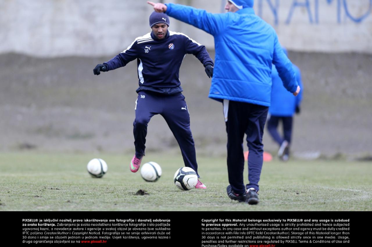 '20.02.2013., Maksimirska 128, Zagreb - Na pomocnom igralistu Hitrec Kacijan nogometasi GNK Dinamo odradili su jutarnji trening. Sammir, Krunoslav Jurcic. Photo: Sanjin Strukic/PIXSELL'