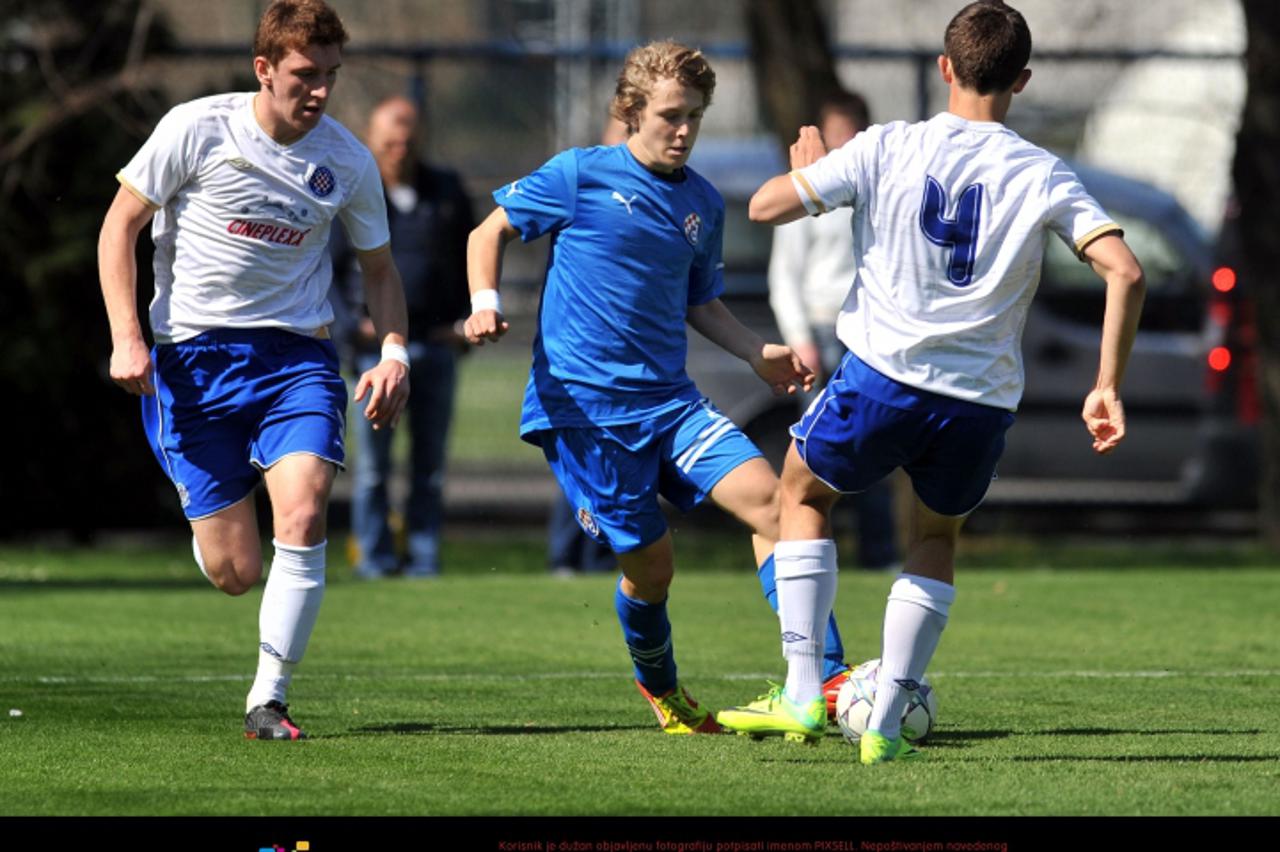 '31.03.2012., Stadion Maksimir, Zagreb - Prva HNL kadeti, GNK Dinamo - HNK Hajduk. Alen Halilovic, Luka Lucic.  Photo: Marko Lukunic/PIXSELL'