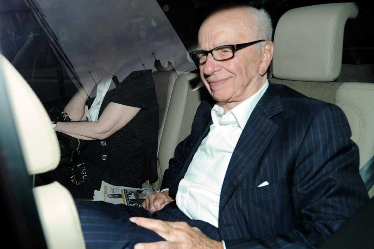 '(FILES) This July 11, 2011 file photo shows News Corp chief Rupert Murdoch arriving at his home in Westminster in London. US media giant News Corp. announced plans January 16, 2012 to take a stake in