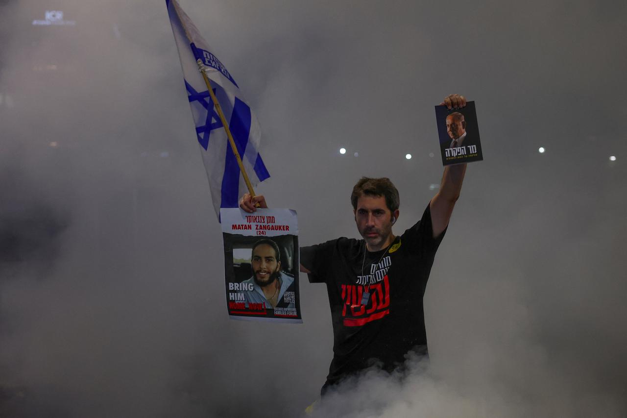 Demonstration against Israeli PM Netanyahu's government and call for the release of hostages in Gaza