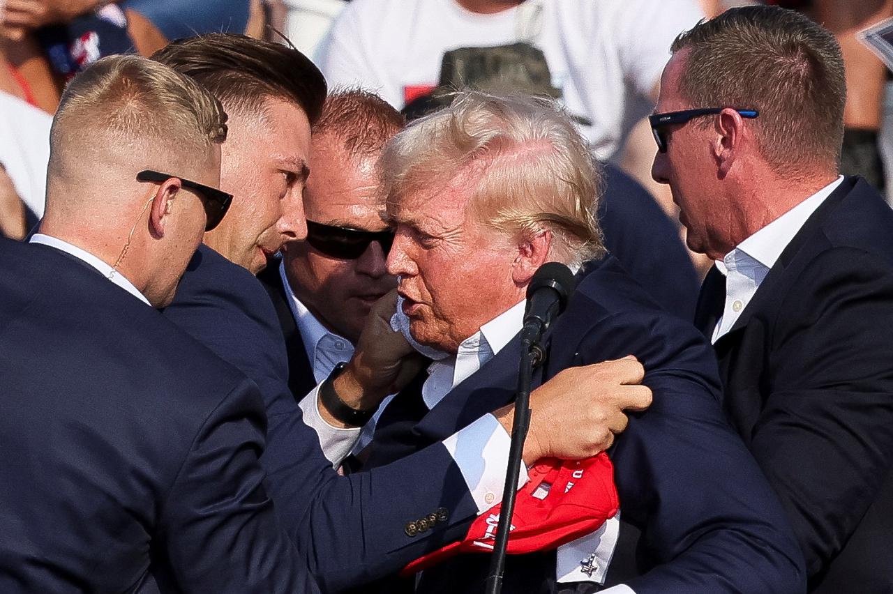 Republican presidential nominee and former U.S. President Donald Trump attends The Believers Summit 2024 in West Palm Beach