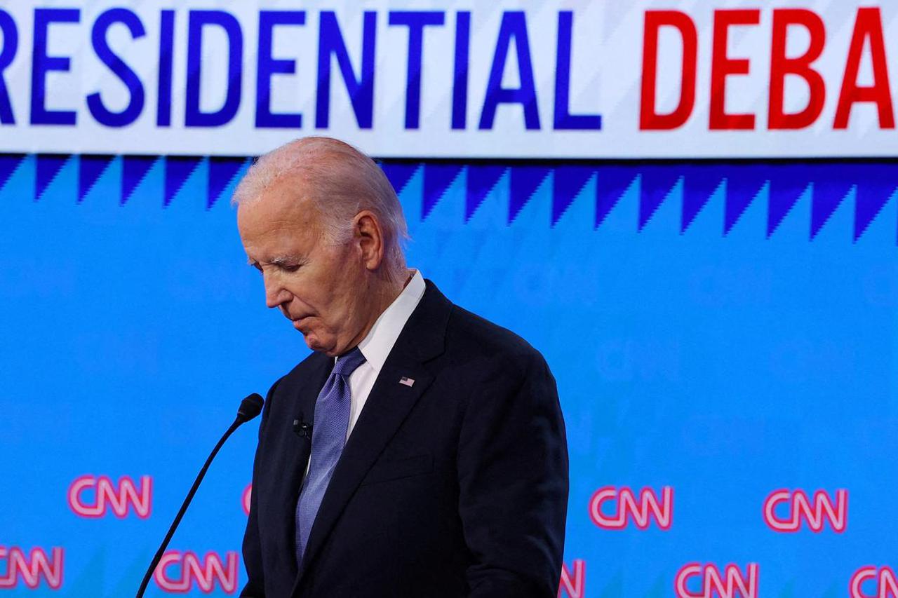 Biden at the first 2024 presidential debate in Atlanta