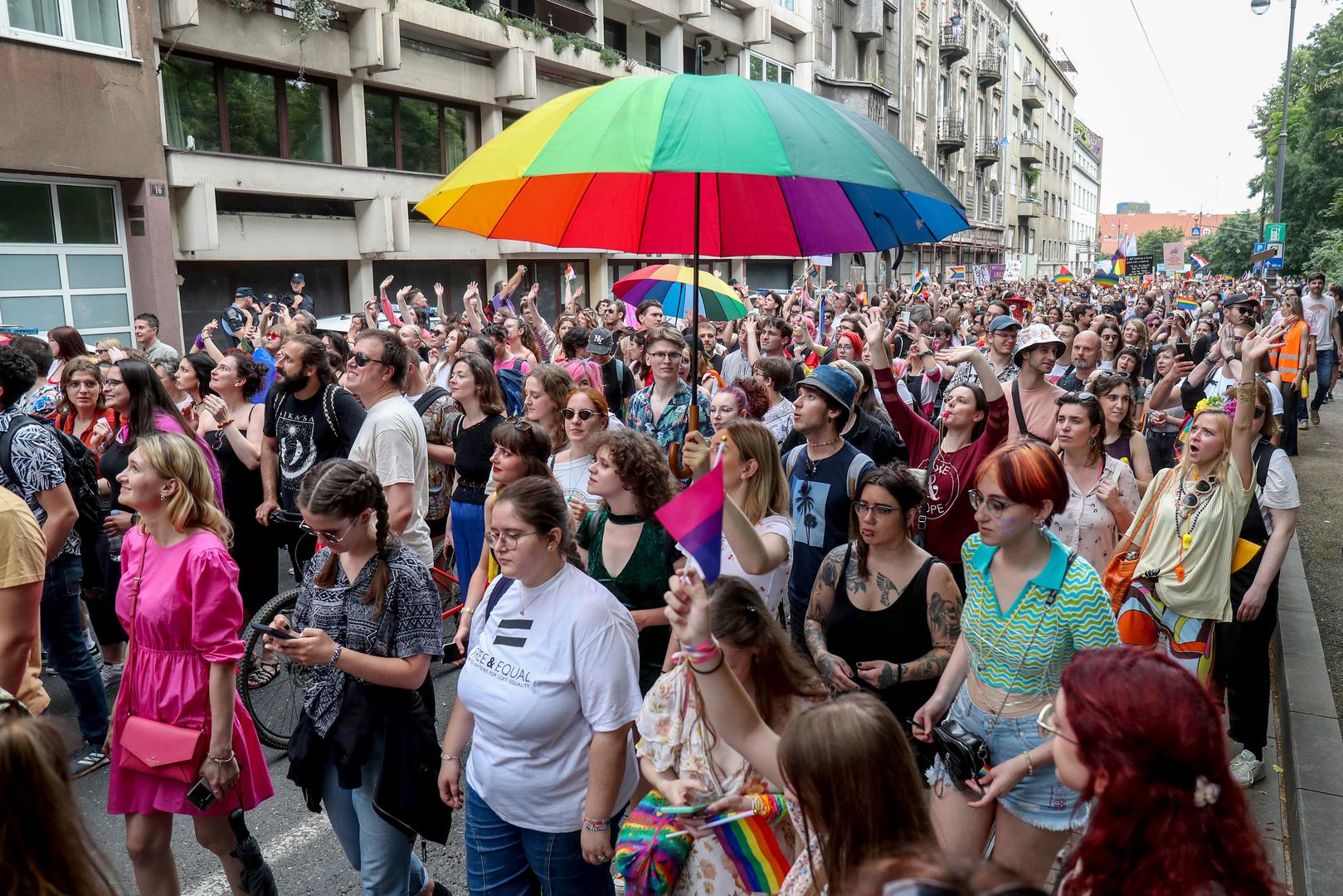 10.06.2022., Zagreb - 22. Povorka ponosa LGBTIQ+ zajednice, osoba i duginih obitelji Zagreb Pridea ove se godine odrzava pod sloganom "Zajedno za trans prava!". Photo: Matija Habljak/PIXSELL