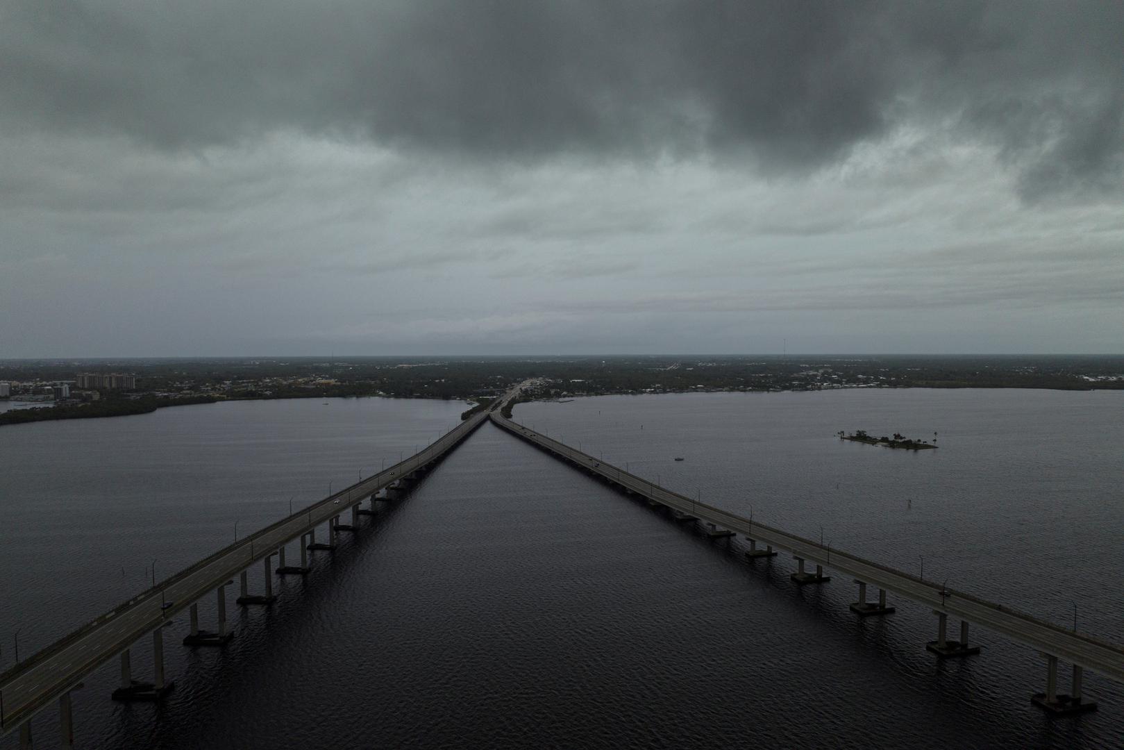 A drone view shows storm clouds over the Caloosahatchee River as Hurricane Milton approaches Fort Myers, Florida, U.S. October 8, 2024. REUTERS/Ricardo Arduengo Photo: RICARDO ARDUENGO/REUTERS