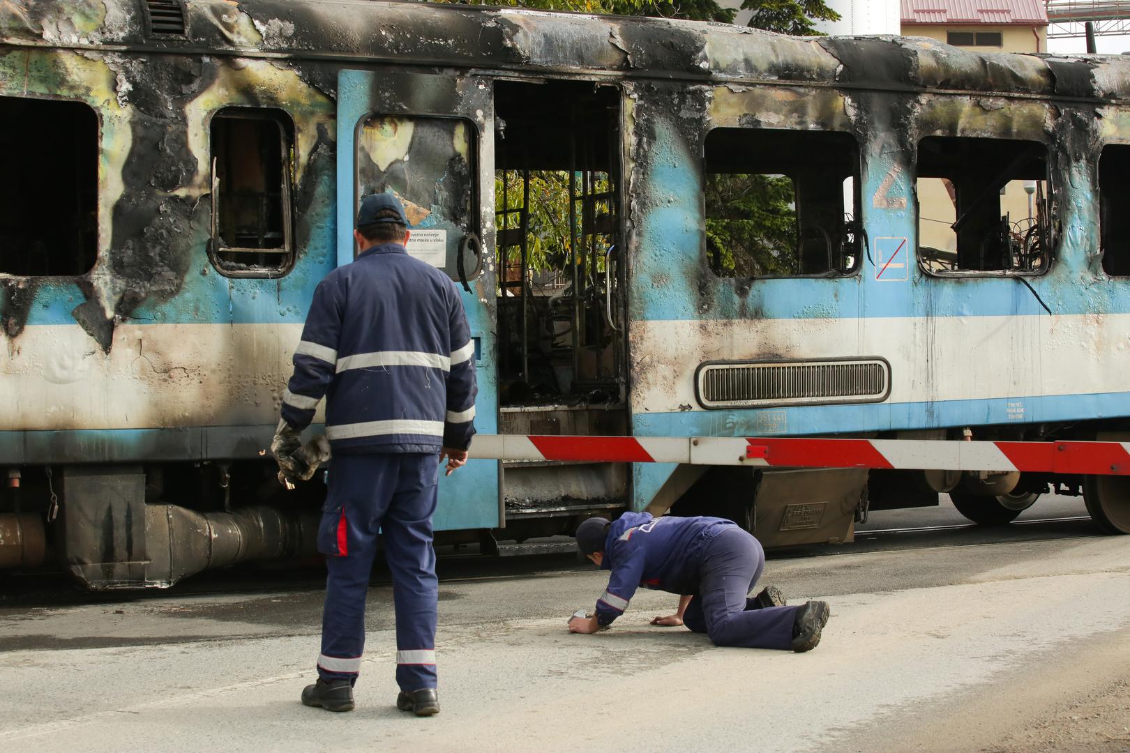 17.10.2020., Nasice - Sinoc oko 21 sat zapalio se putnicki vlak na relaciji Osijek - Virovitica. Nastradalih nema a ocevid je u tjeku. 
Photo: Dubravka Petric/PIXSELL