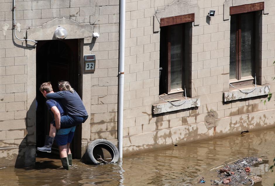 Heavy rainfalls, in Pepinster, Belgium