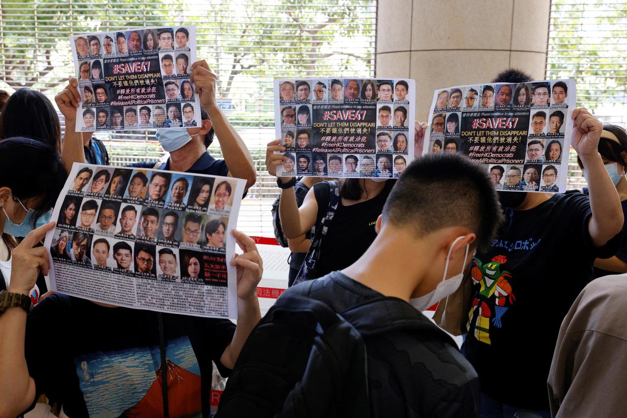 FILE PHOTO: Hearing of 47 Hong Kong pro-democracy activists at West Kowloon Magistrates' Courts in Hong Kong